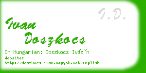 ivan doszkocs business card